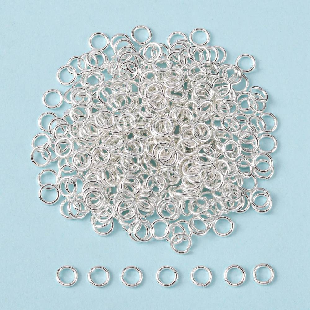 Bindringar 6x1mm Silverpläterade Nickelfria, 50-pack