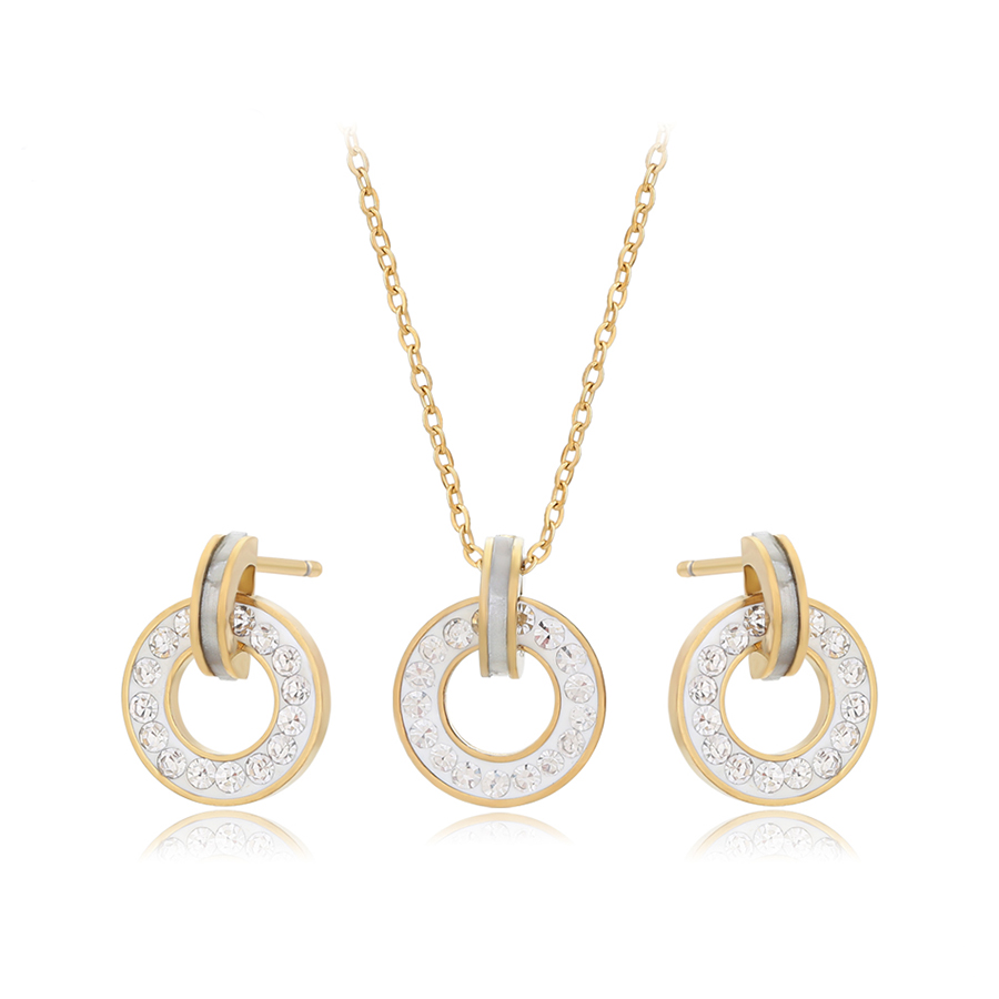 Halsband och örhängen ringformig set